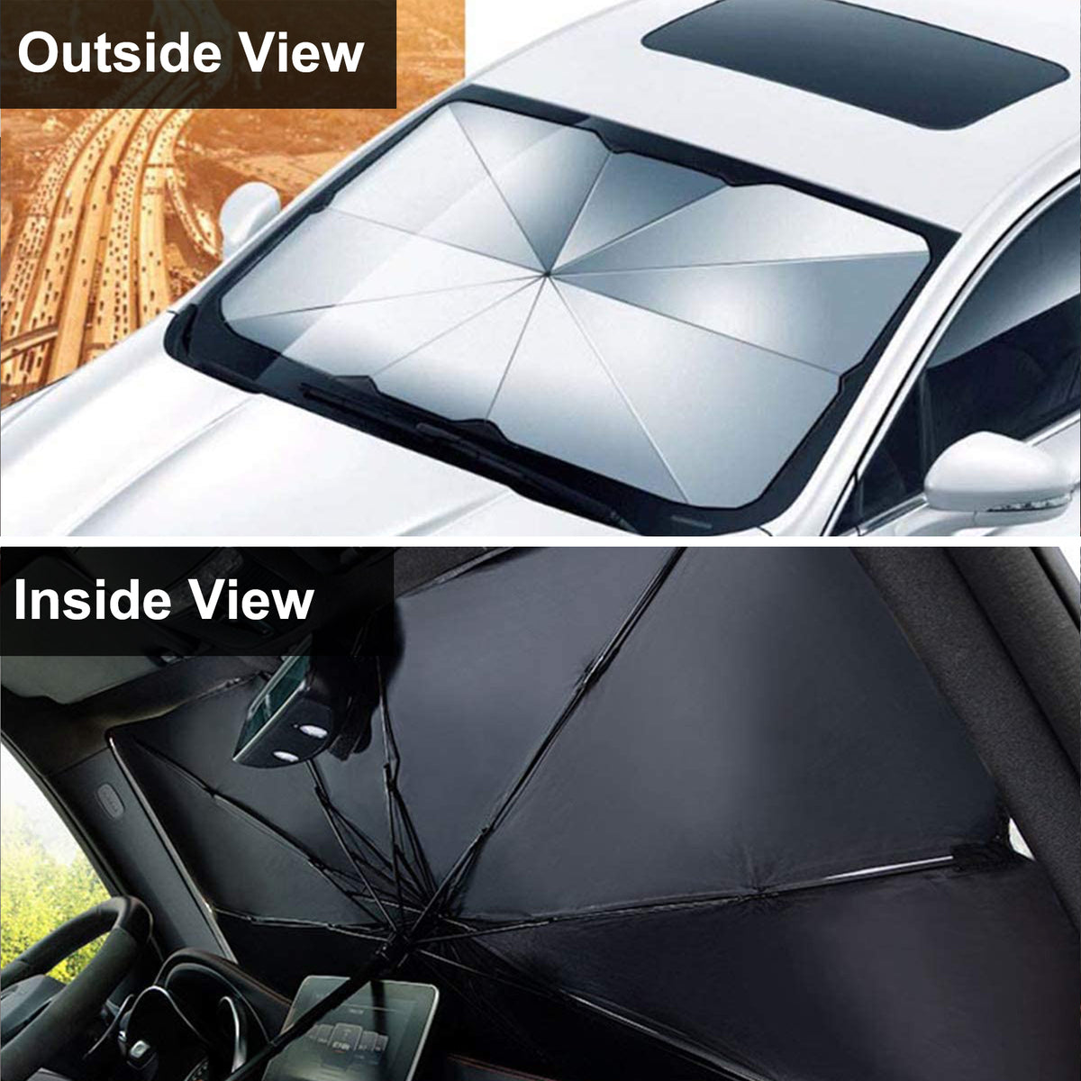 Foldable Car Windshield Sunshade Front Window Cover Visor Sun Shade Um –  eastyard.com